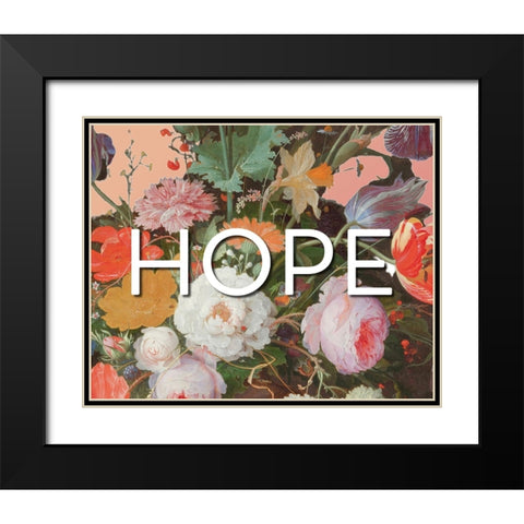 Hope Flowers Black Modern Wood Framed Art Print with Double Matting by Iafrate, Sandra