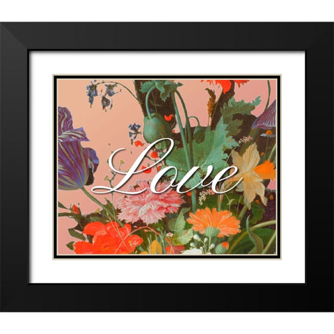 Love Flowers Black Modern Wood Framed Art Print with Double Matting by Iafrate, Sandra