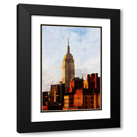 NYC ESB Sunset Black Modern Wood Framed Art Print with Double Matting by Pica, Jeff