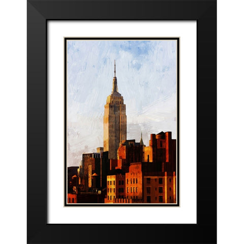 NYC ESB Sunset Black Modern Wood Framed Art Print with Double Matting by Pica, Jeff