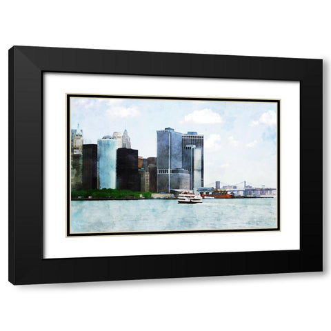 NYC Battery Park Black Modern Wood Framed Art Print with Double Matting by Pica, Jeff