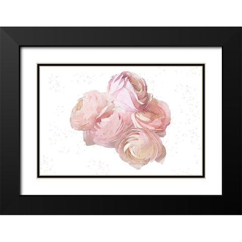 Pink Peonies Black Modern Wood Framed Art Print with Double Matting by Pica, Jeff
