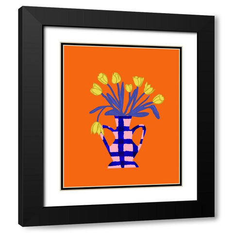 The Daily Tulip I Black Modern Wood Framed Art Print with Double Matting by Sizemore, Natalie