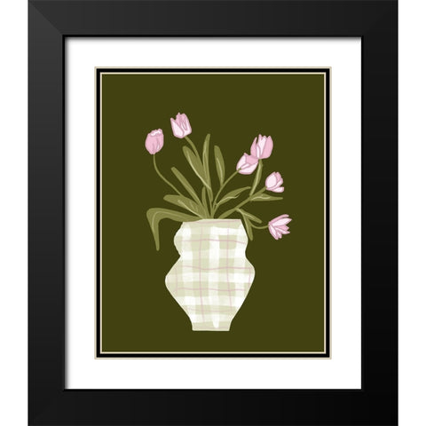 The Daily Tulip III Black Modern Wood Framed Art Print with Double Matting by Sizemore, Natalie