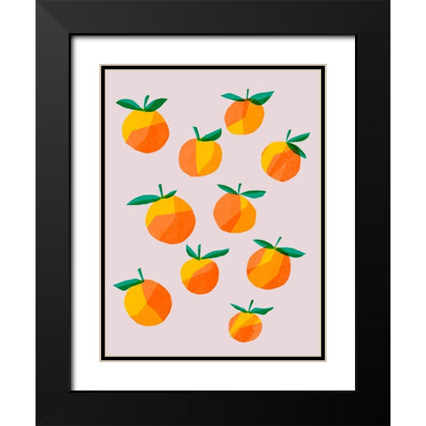 Peach Groupings I Black Modern Wood Framed Art Print with Double Matting by Ewer, Rebekah