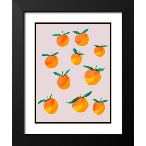 Peach Groupings II Black Modern Wood Framed Art Print with Double Matting by Ewer, Rebekah