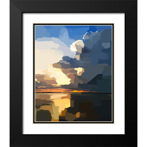 Abstract Seascape  I Black Modern Wood Framed Art Print with Double Matting by Kalina, Emily