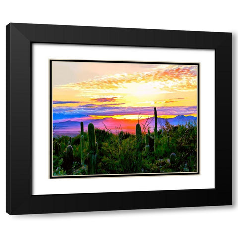 Arizona Sunset Black Modern Wood Framed Art Print with Double Matting by Kalina, Emily