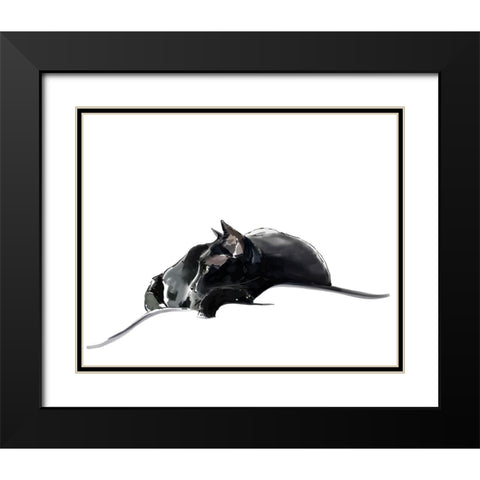 Asher III Black Modern Wood Framed Art Print with Double Matting by Kalina, Emily