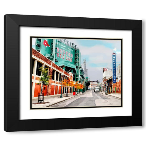 Fenway Black Modern Wood Framed Art Print with Double Matting by Kalina, Emily