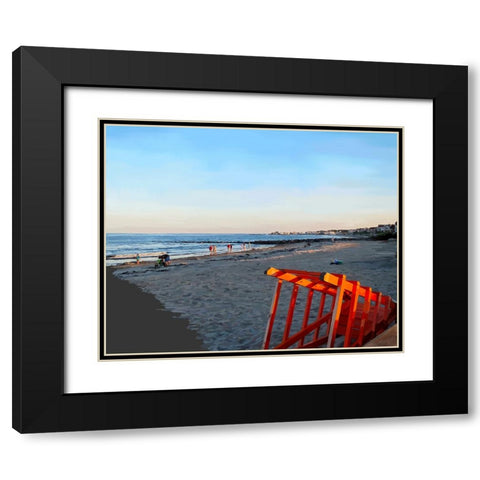 Summer Evening on the Beach Black Modern Wood Framed Art Print with Double Matting by Kalina, Emily