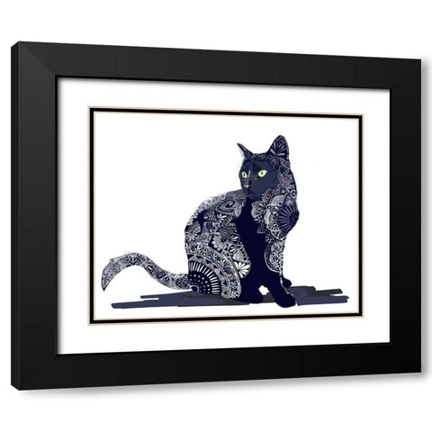 Zentangle II Black Modern Wood Framed Art Print with Double Matting by Kalina, Emily
