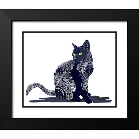 Zentangle II Black Modern Wood Framed Art Print with Double Matting by Kalina, Emily