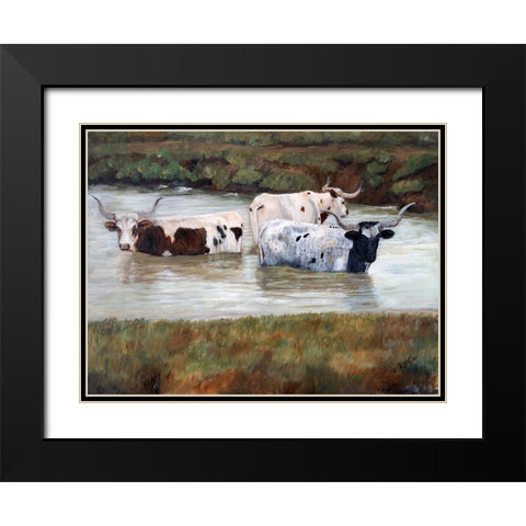 Longhorn Spa Day II Black Modern Wood Framed Art Print with Double Matting by Winkler, Kathy