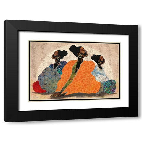 Meditation Contemplation Black Modern Wood Framed Art Print with Double Matting by Saunders, Alonzo