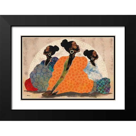 Meditation Contemplation Black Modern Wood Framed Art Print with Double Matting by Saunders, Alonzo