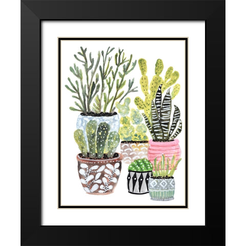 A Cactus Garden I Black Modern Wood Framed Art Print with Double Matting by Fields, Karen