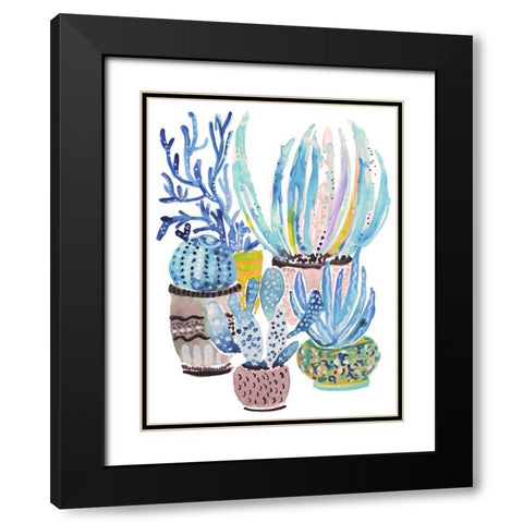 A Cactus Garden II Black Modern Wood Framed Art Print with Double Matting by Fields, Karen