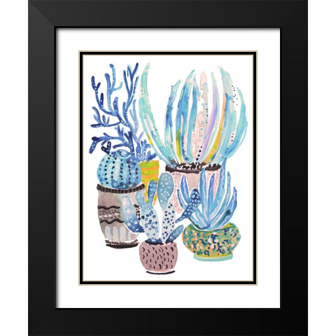 A Cactus Garden II Black Modern Wood Framed Art Print with Double Matting by Fields, Karen