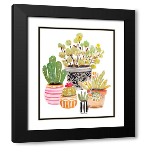 Plant Garden I Black Modern Wood Framed Art Print with Double Matting by Fields, Karen