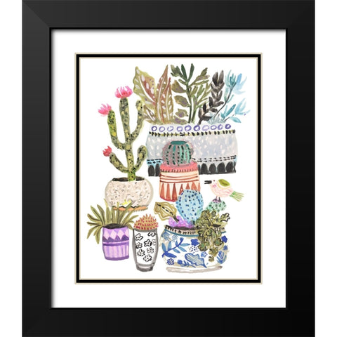 Plant Garden II Black Modern Wood Framed Art Print with Double Matting by Fields, Karen