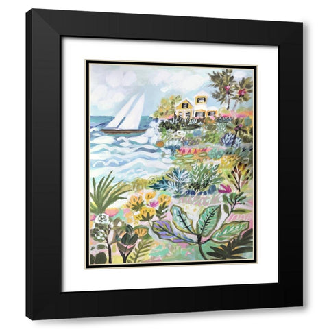Island Cove Black Modern Wood Framed Art Print with Double Matting by Fields, Karen