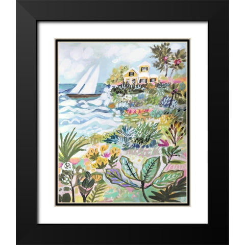 Island Cove Black Modern Wood Framed Art Print with Double Matting by Fields, Karen