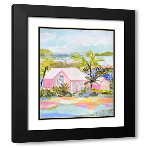 Pink Bungalow Island Black Modern Wood Framed Art Print with Double Matting by Fields, Karen