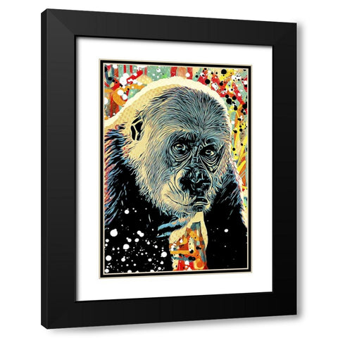 Gorilla Graffitied I Black Modern Wood Framed Art Print with Double Matting by Aldridge, Ashley