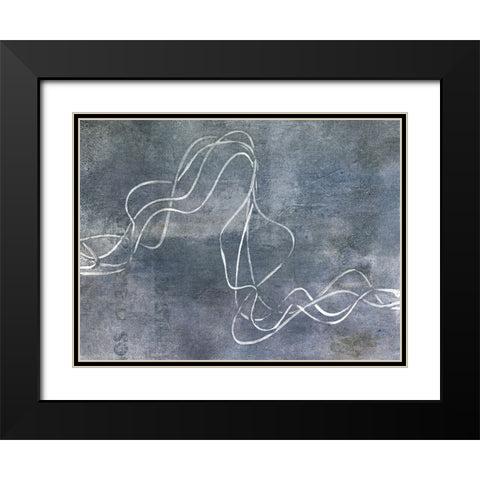 Organic Lining I Black Modern Wood Framed Art Print with Double Matting by Haase, Andrea