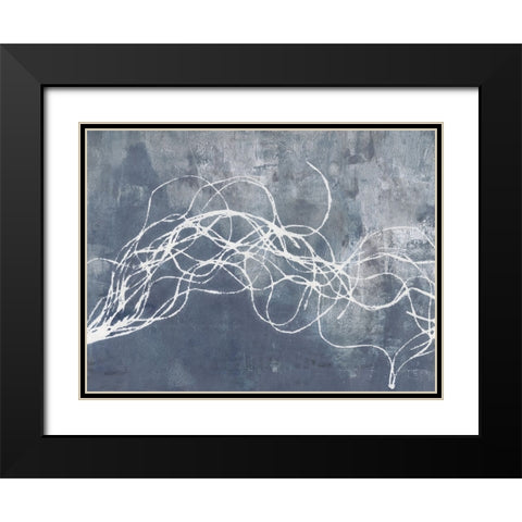 Organic Lining II Black Modern Wood Framed Art Print with Double Matting by Haase, Andrea