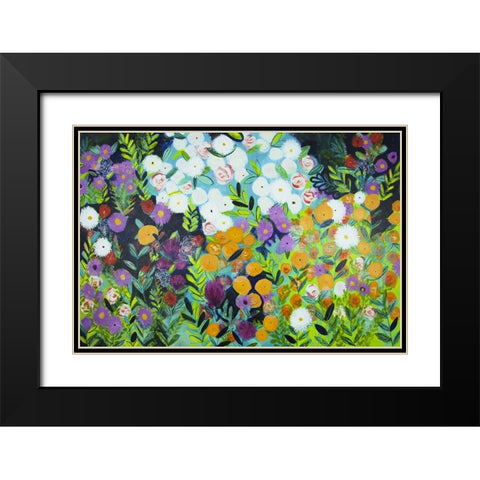 A Midnight Garden I Black Modern Wood Framed Art Print with Double Matting by Hampe, Shelley