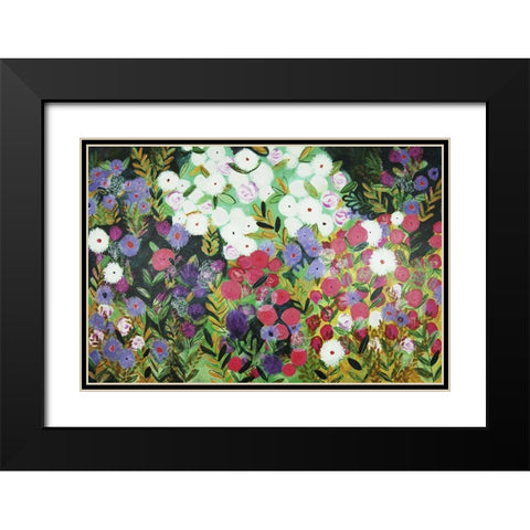 A Midnight Garden II Black Modern Wood Framed Art Print with Double Matting by Hampe, Shelley