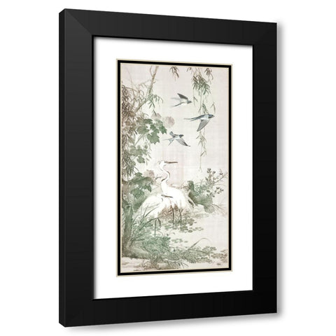 Chinoiserie Panel II Black Modern Wood Framed Art Print with Double Matting by Hunziker, Steve