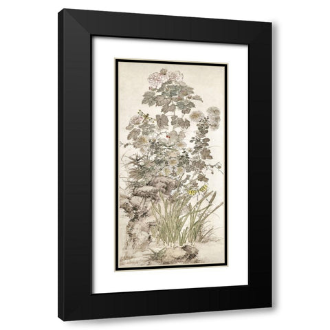 Chinoiserie Panel III Black Modern Wood Framed Art Print with Double Matting by Hunziker, Steve