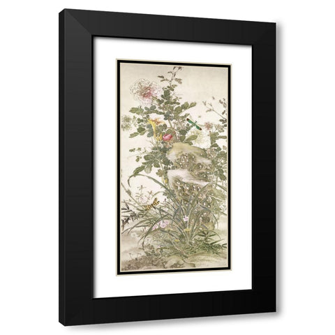 Chinoiserie Panel IV Black Modern Wood Framed Art Print with Double Matting by Hunziker, Steve