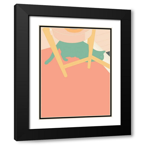 Curious Cat  II Black Modern Wood Framed Art Print with Double Matting by Weiss, Richard