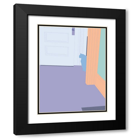 Curious Cat  III Black Modern Wood Framed Art Print with Double Matting by Weiss, Richard