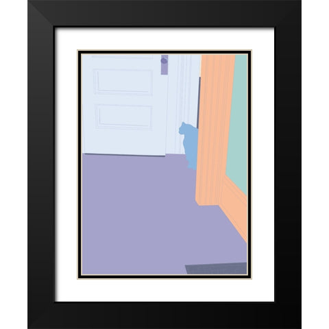 Curious Cat  III Black Modern Wood Framed Art Print with Double Matting by Weiss, Richard