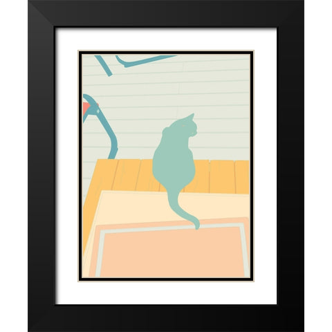 Curious Cat  IV Black Modern Wood Framed Art Print with Double Matting by Weiss, Richard