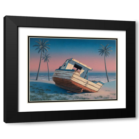 Barbados Sunset  II Black Modern Wood Framed Art Print with Double Matting by Courtney, Richard