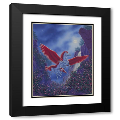 Moon Feather Black Modern Wood Framed Art Print with Double Matting by Courtney, Richard