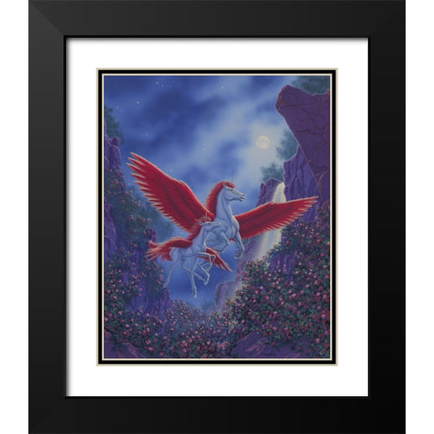 Moon Feather Black Modern Wood Framed Art Print with Double Matting by Courtney, Richard