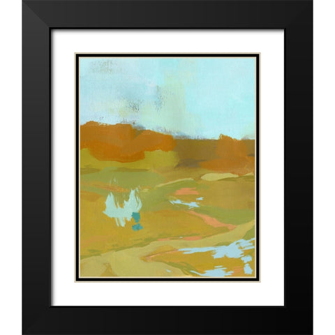 Folk Hills II Black Modern Wood Framed Art Print with Double Matting by Green, Jacob