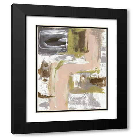 Facets IV Black Modern Wood Framed Art Print with Double Matting by Wang, Melissa