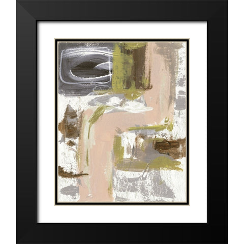 Facets IV Black Modern Wood Framed Art Print with Double Matting by Wang, Melissa