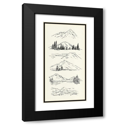 Mountain Ink II Black Modern Wood Framed Art Print with Double Matting by Warren, Annie