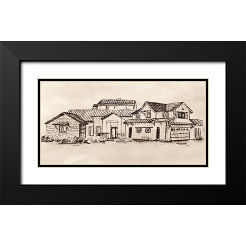 Village at Sunset I Black Modern Wood Framed Art Print with Double Matting by Wang, Melissa