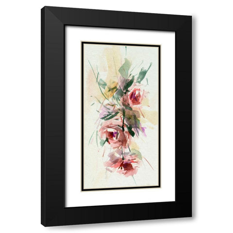 Rosa Flora I Black Modern Wood Framed Art Print with Double Matting by Wang, Melissa