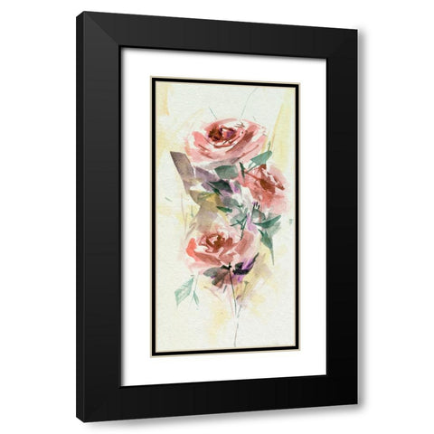 Rosa Flora II Black Modern Wood Framed Art Print with Double Matting by Wang, Melissa